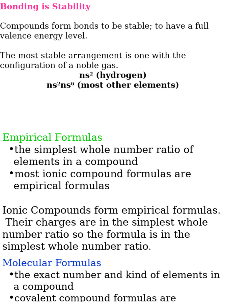 Understanding Bonding and Formulas | PDF | Molecules | Chemical Compounds