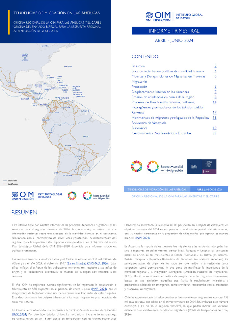 Tendencias Migratorias Americas Abril Junio 2024 | PDF | Migración ...