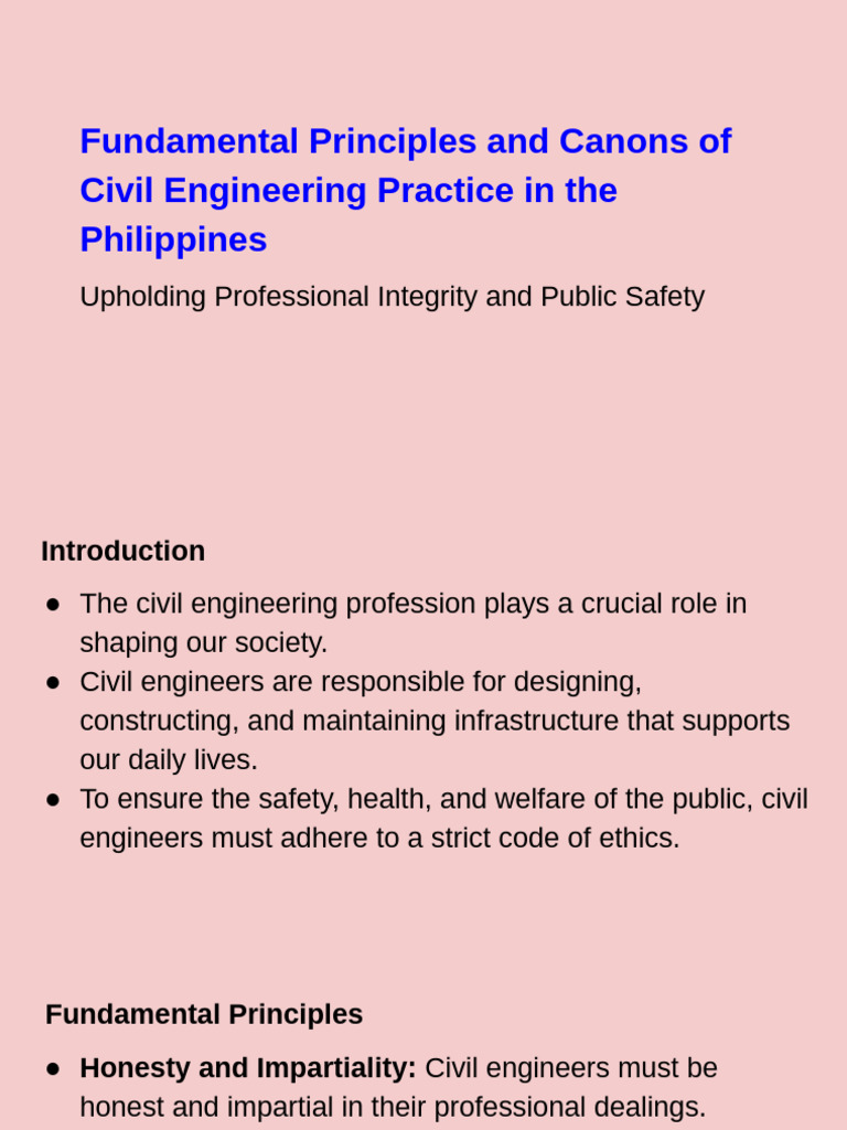 Civil Engineering Ethics in the Philippines | PDF | Conflict Of ...