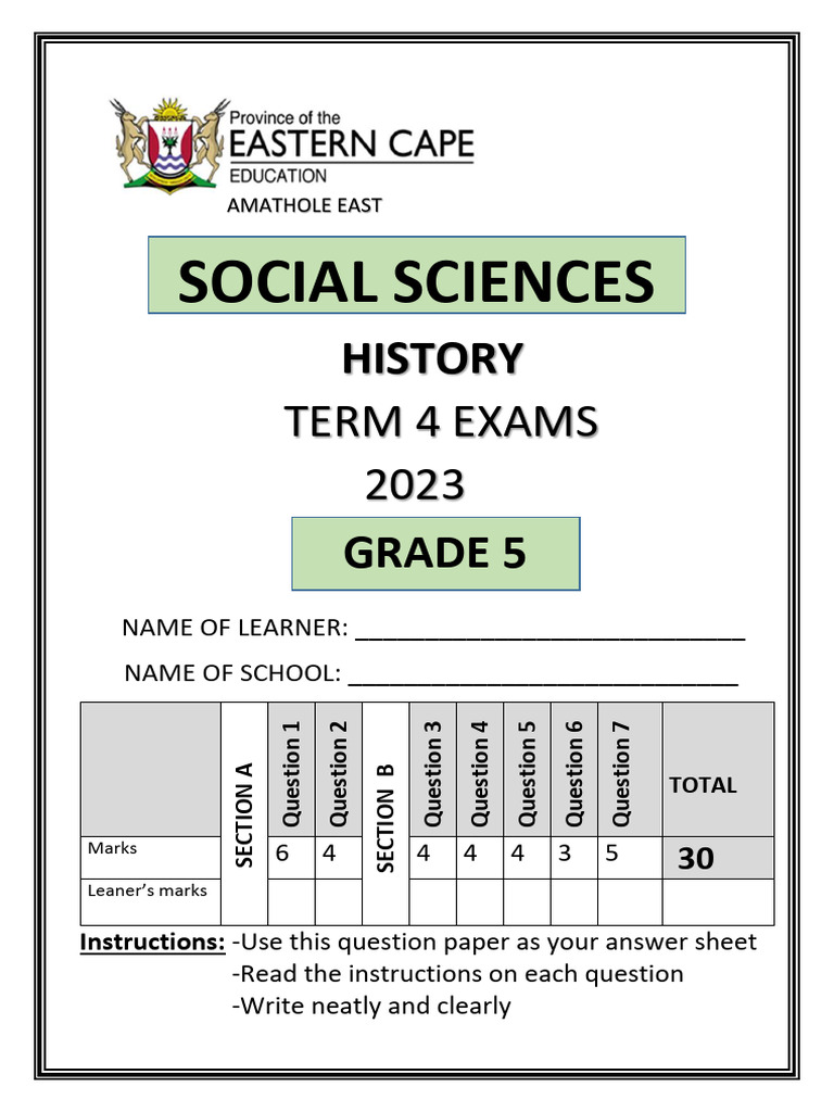 History Grade 5 Nov 2023 Pdf Ancient Egypt Nile