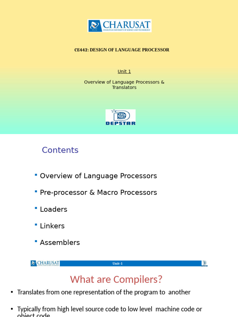 Unit 1-Overview of Language Processors and Translators | PDF | Macro ...