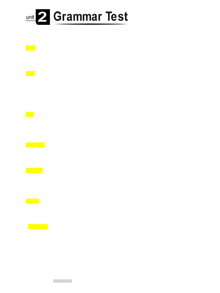 Grammar Test | PDF