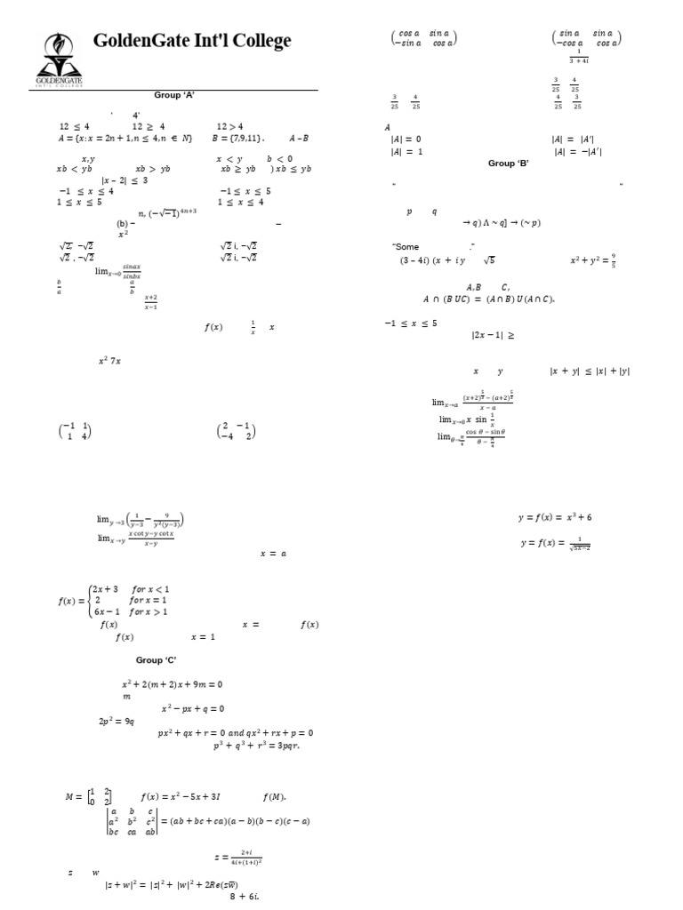 10th Std Maths Master Key PDF | PDF | Algebra | Mathematics