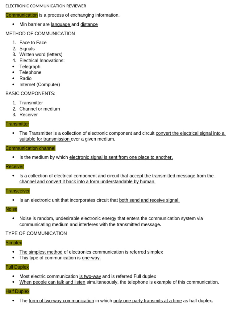 Electronic Communication Overview | PDF | Inductor | Modulation