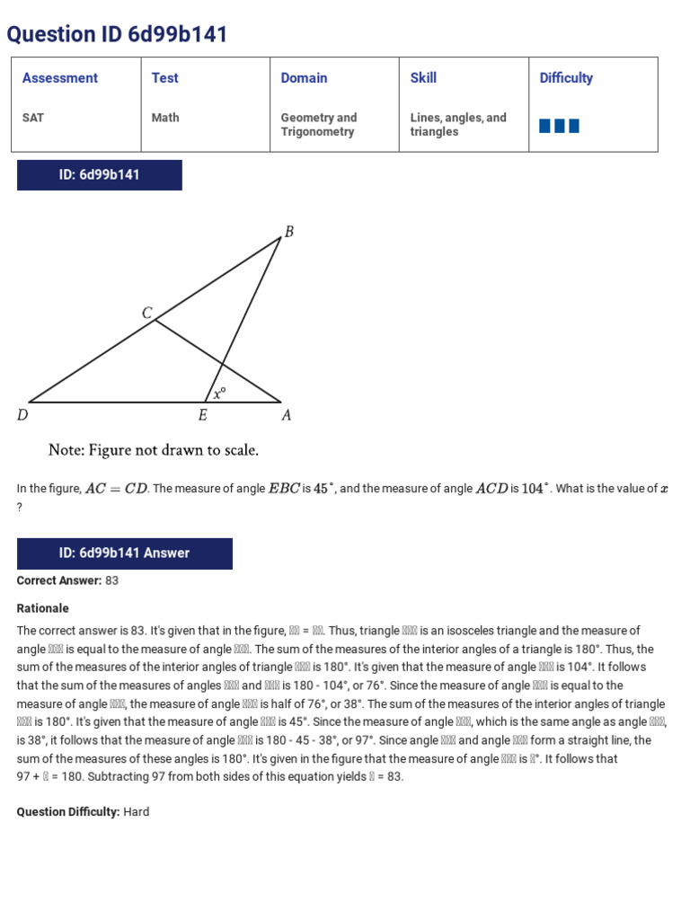 SAT Suite Question Bank - Geometry Ans | PDF | Triangle | Circle