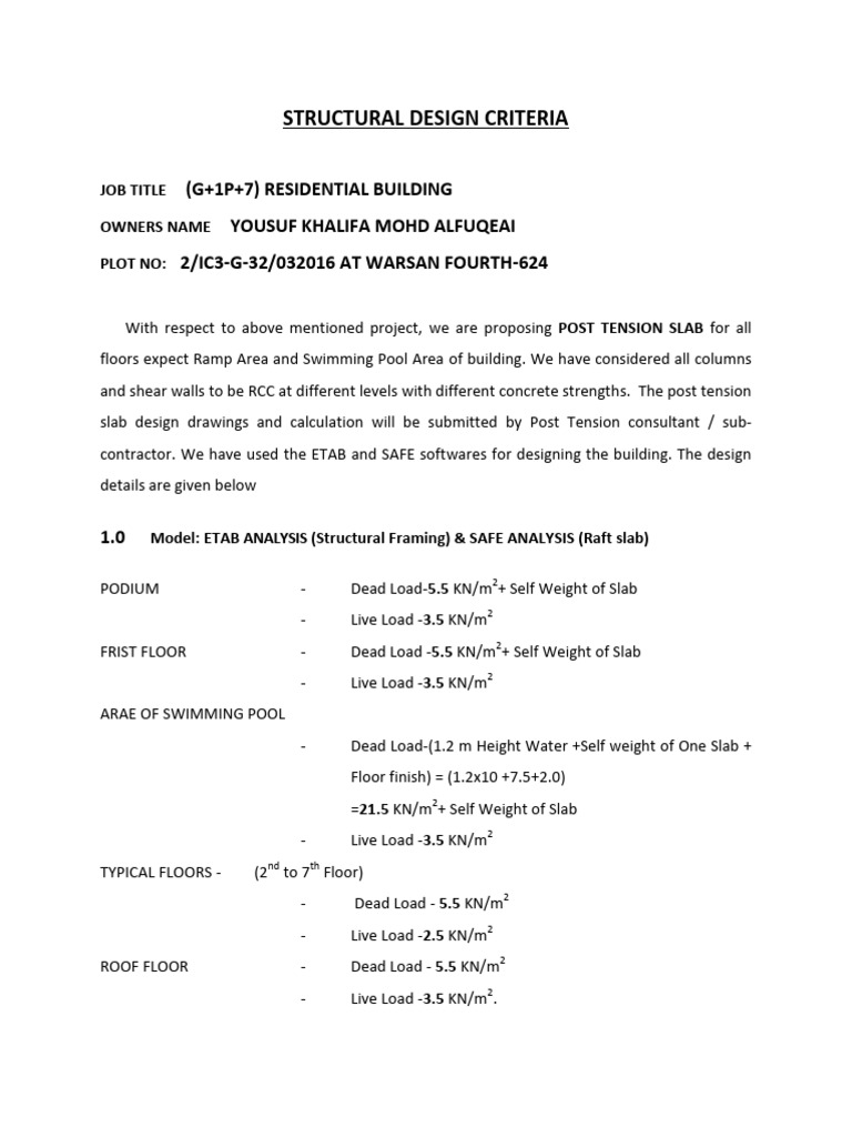 STRUCTURAL DESIGN CRITERIA EXAMPLES visual data 7