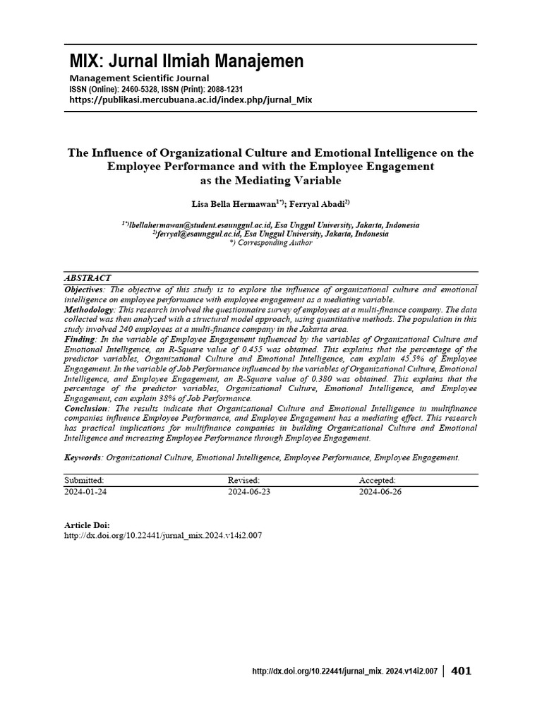 Impact of Culture & Emotional Intelligence on Performance | PDF ...