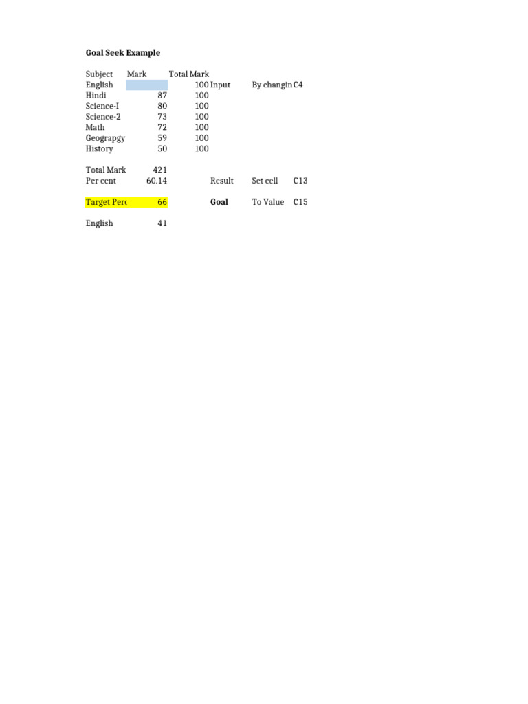 Goal Seek Example | PDF