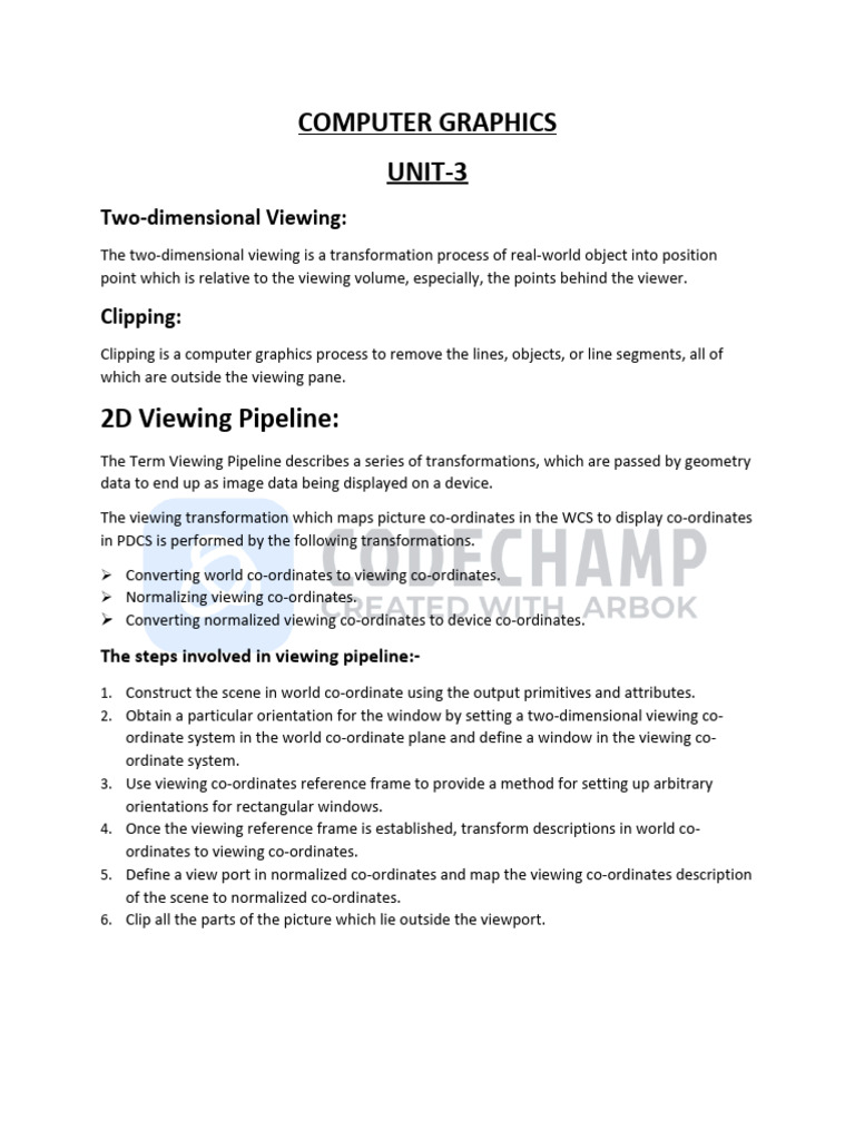 2D Viewing and Clipping in Graphics | PDF | Graphics | Computer Graphics