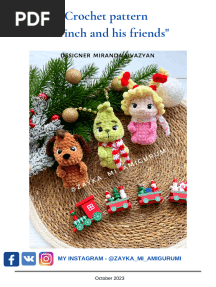 Crochet Pattern Grinch and His Friends Engl