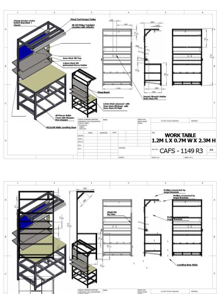 Industrial Tool Holder and Work Table Design | PDF | Mechanical ...