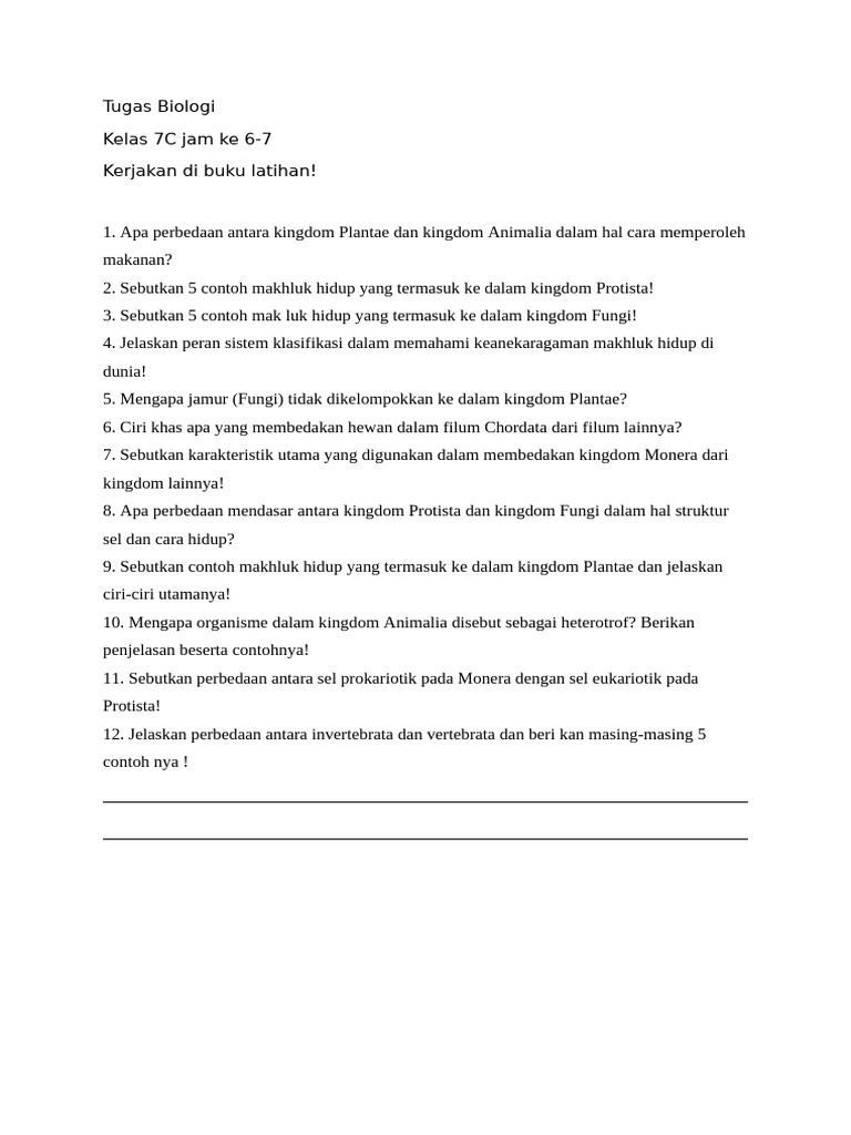 Tugas Biologi 7C | PDF
