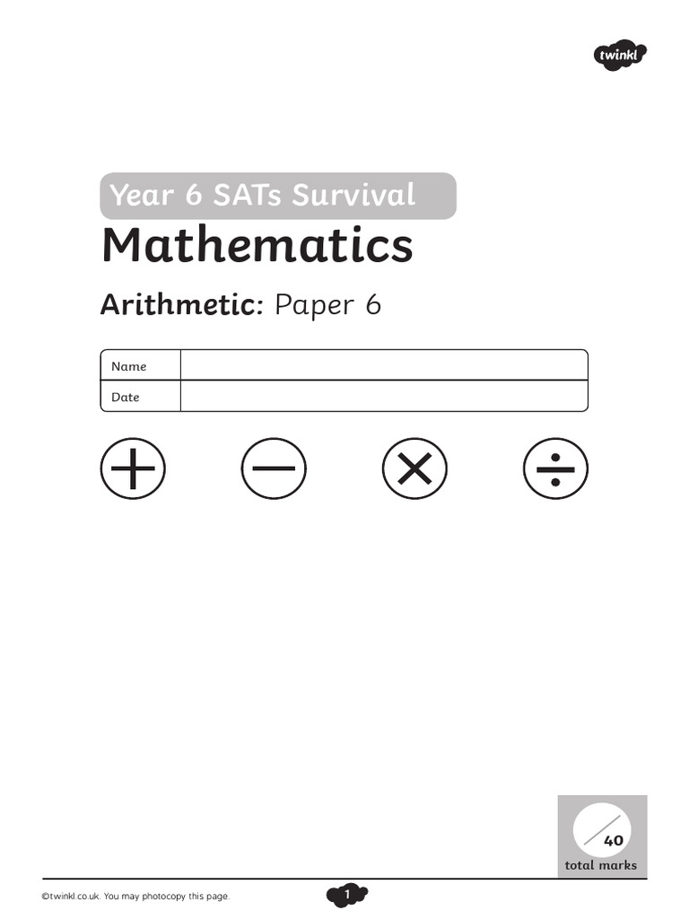 (402765) 2019 Arithmetic Paper 6 | PDF | Mathematics | Arithmetic