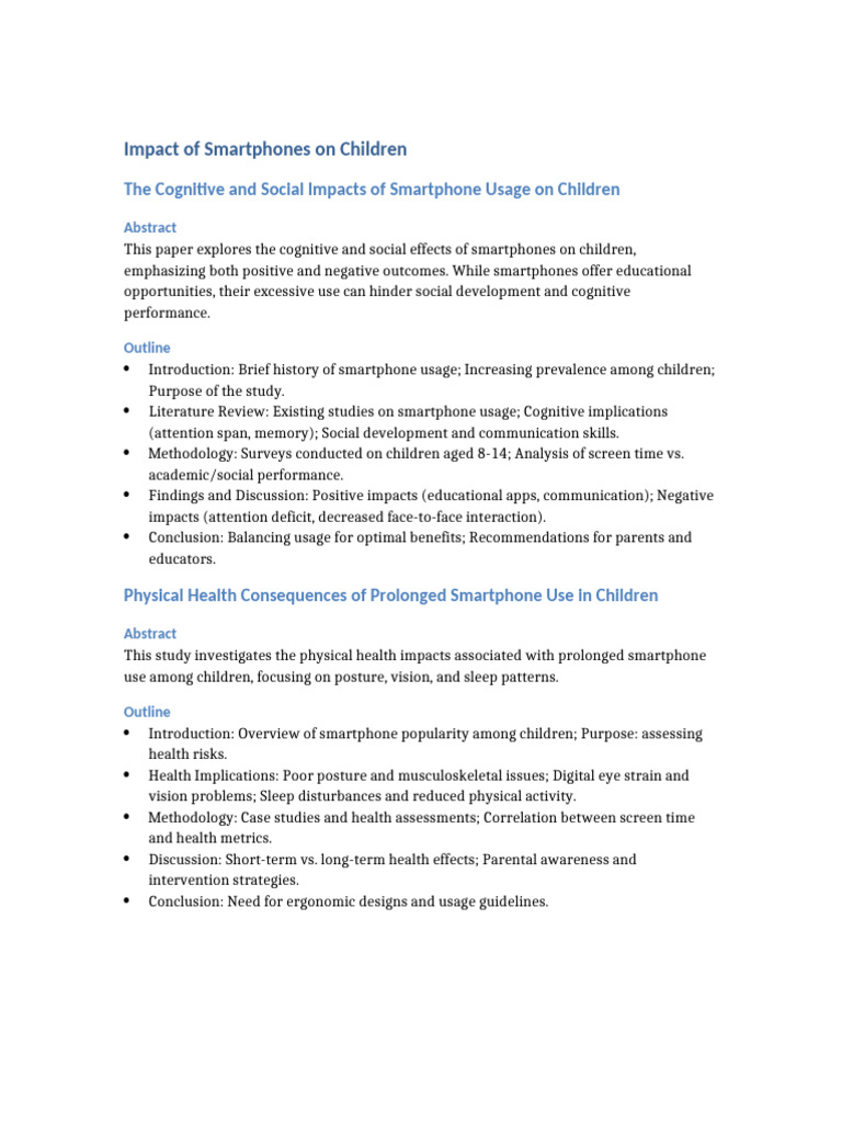 Impact Smartphones Children | PDF | Mental Health | Smartphone
