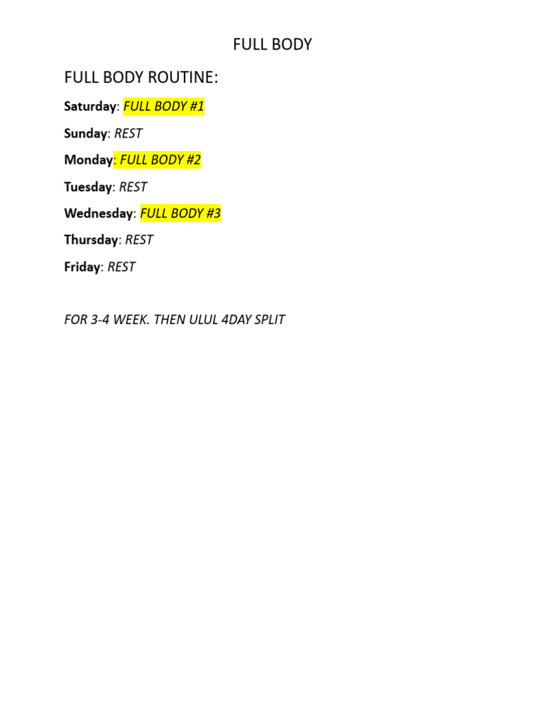 Full Body Routine | PDF