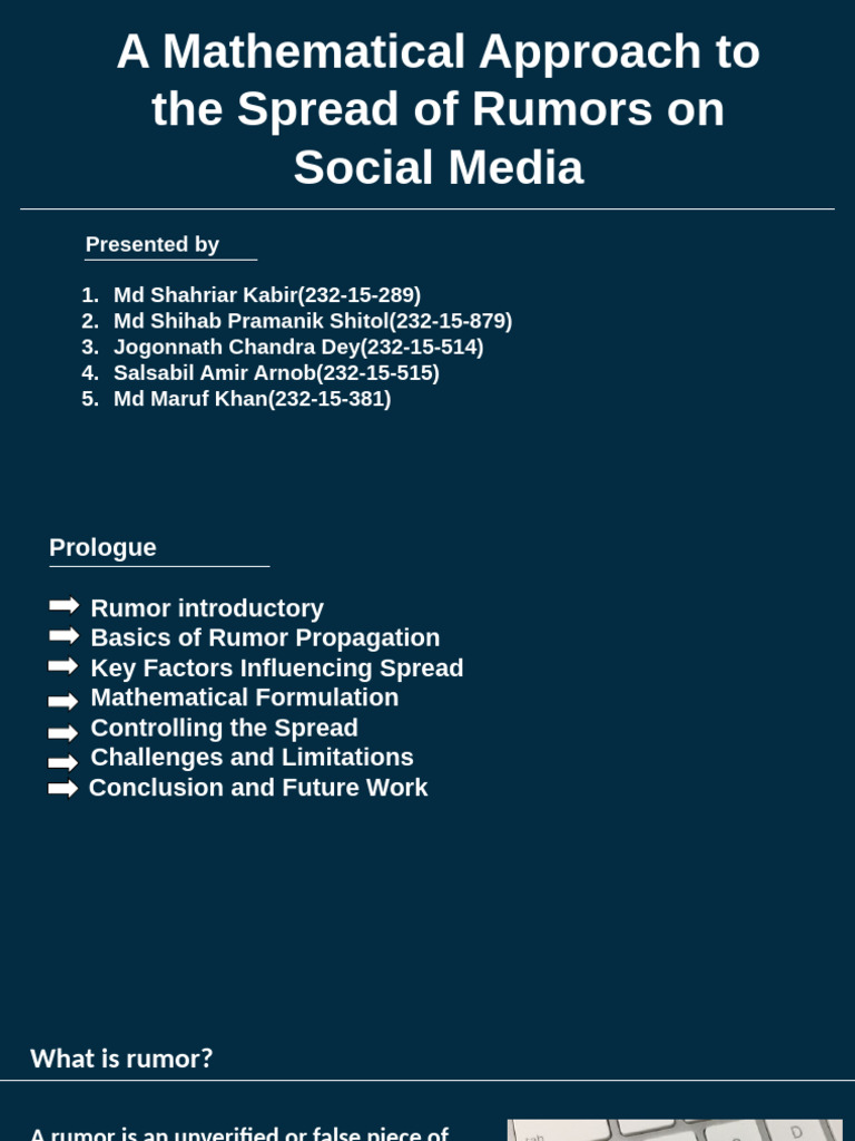 Mathematical Modeling of Rumor Spread | PDF | Social Media | Popular ...