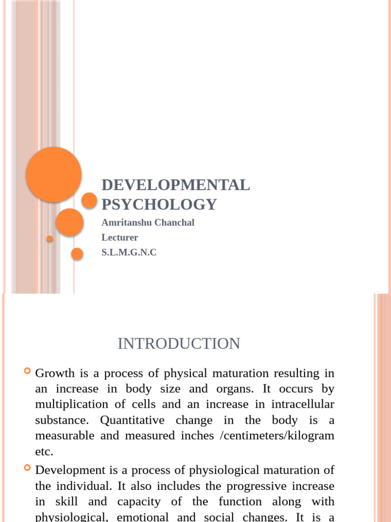 Developmental Psychology | PDF | Adolescence | Developmental Psychology