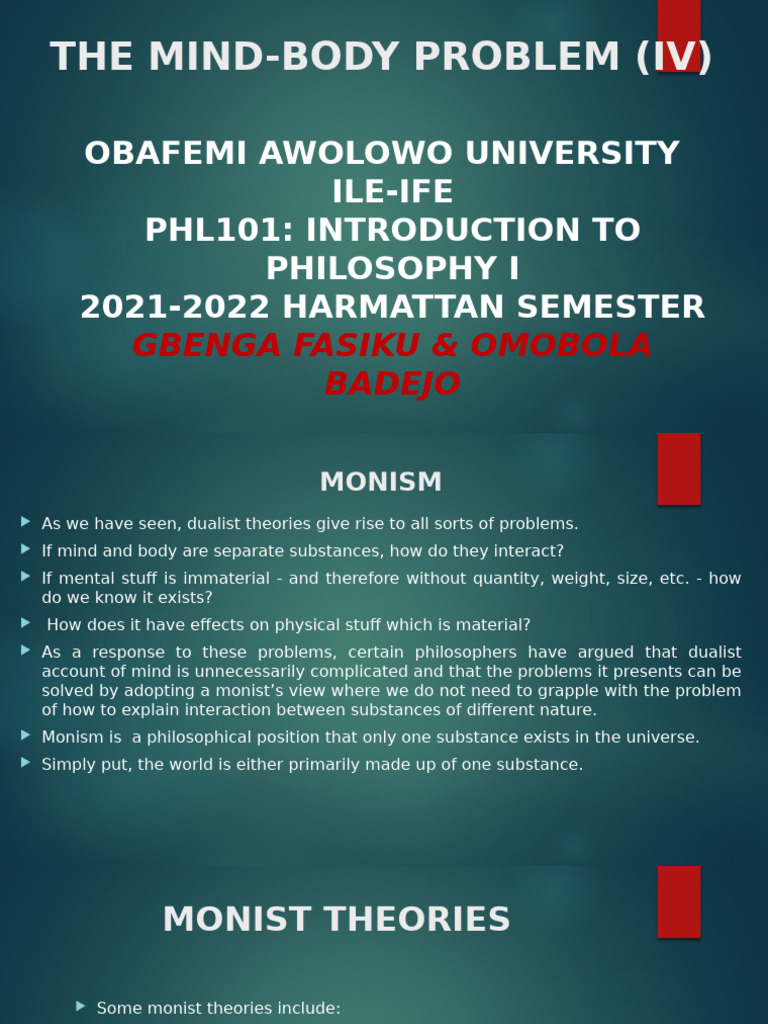 The Mind Body Problem Iv Pdf Mind Behaviorism