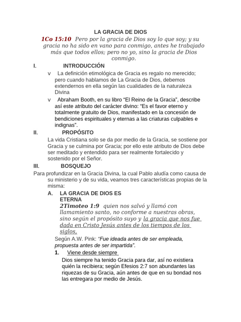 La Gracia de Dios: Eterna y Soberana | PDF | Gracia divina | Dios