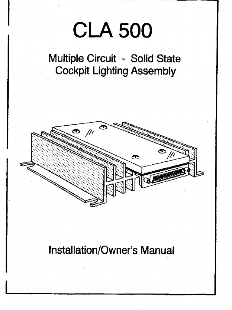 10 CLA 500 Cockpit Lighting Assy, Install - Owners Manual | PDF