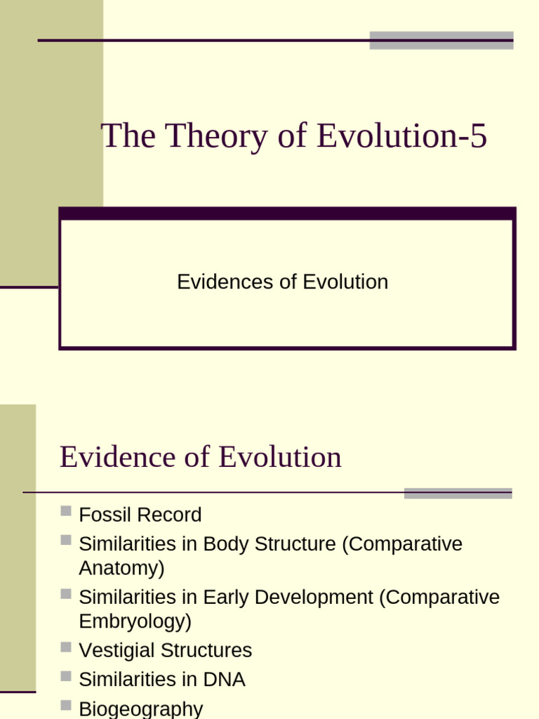 The Theory of Evolution - 5 | PDF | Homology (Biology) | Fossil