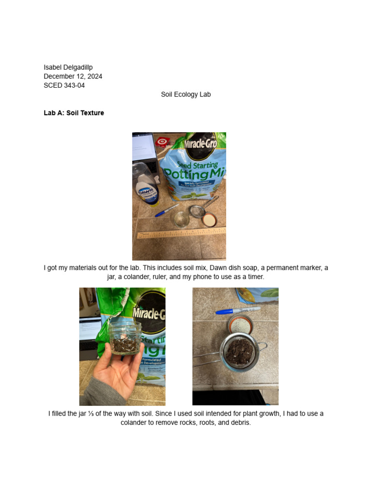 Soil Ecology Lab Pdf Earth Sciences Soil