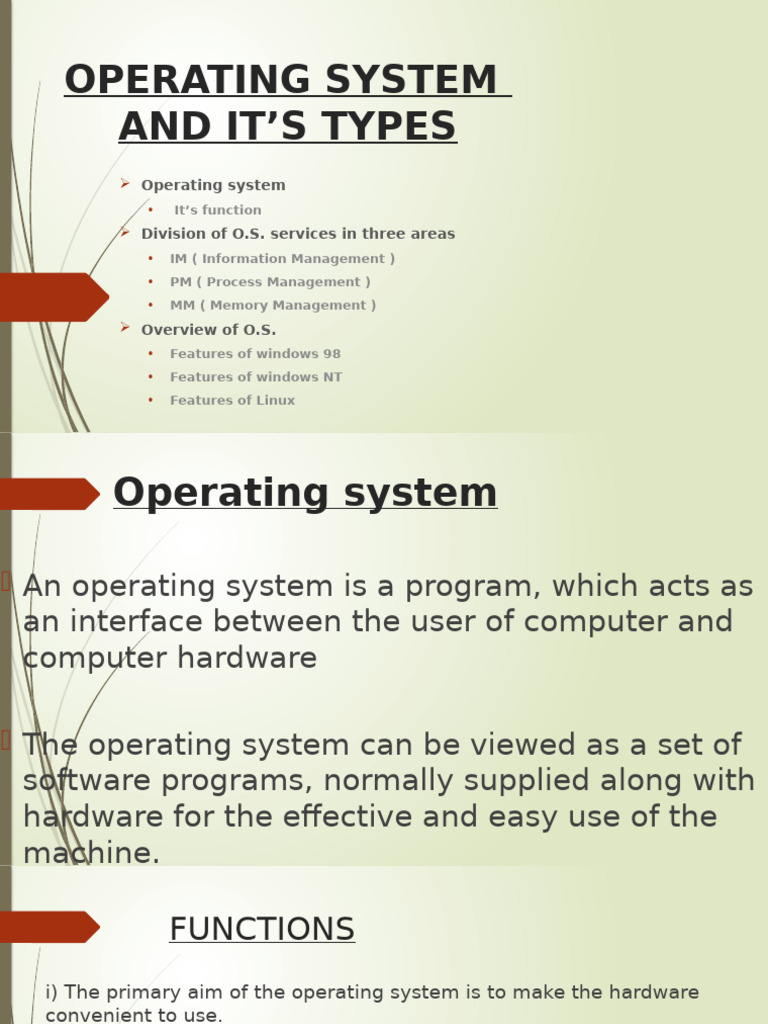Overview of Operating Systems and Types | PDF | Process (Computing ...