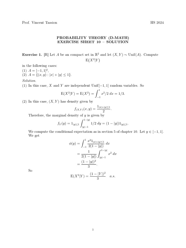 sol10 | PDF | Mathematical Analysis | Statistical Models