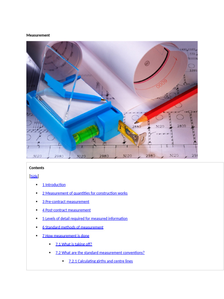 Construction Quantity Measurement Guide | PDF | Building Information ...
