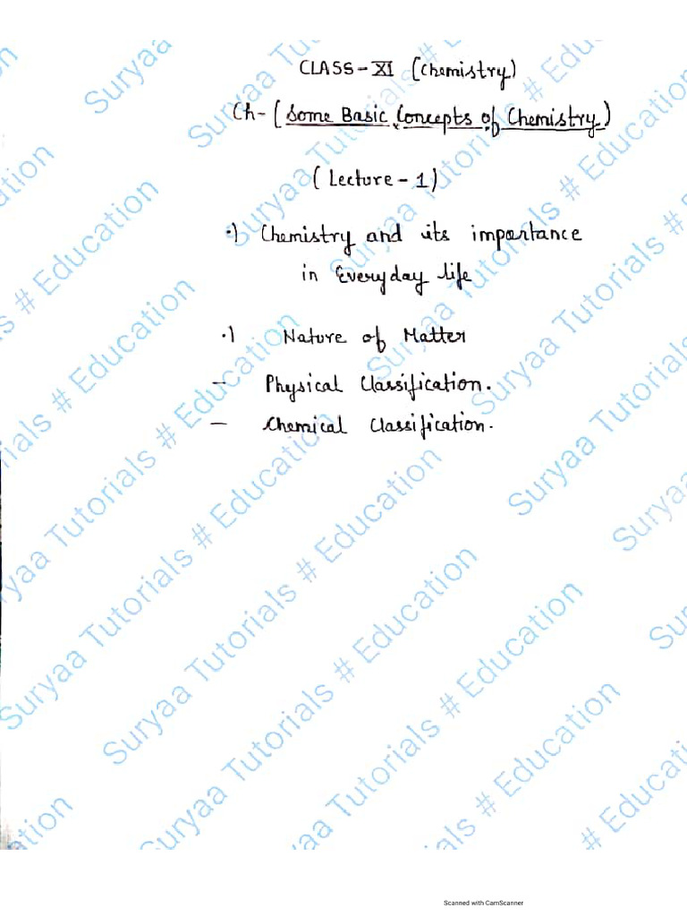 Some Basic Concepts of Chemistry 01 Notes by Suryaa Tutorials # ...