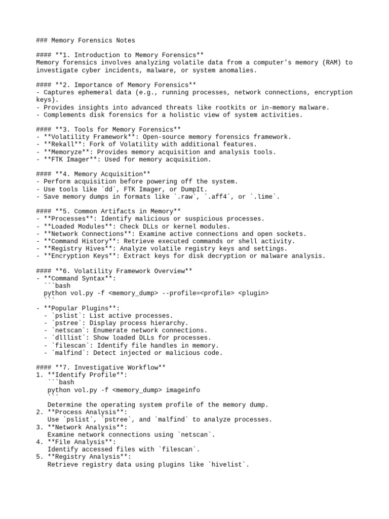 Memory Forensics Overview and Tools | PDF | Computer Forensics | Malware