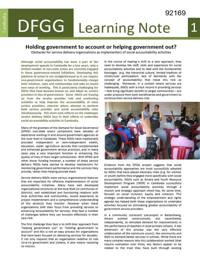 Challenges in NGO Social Accountability | PDF | Non Governmental ...