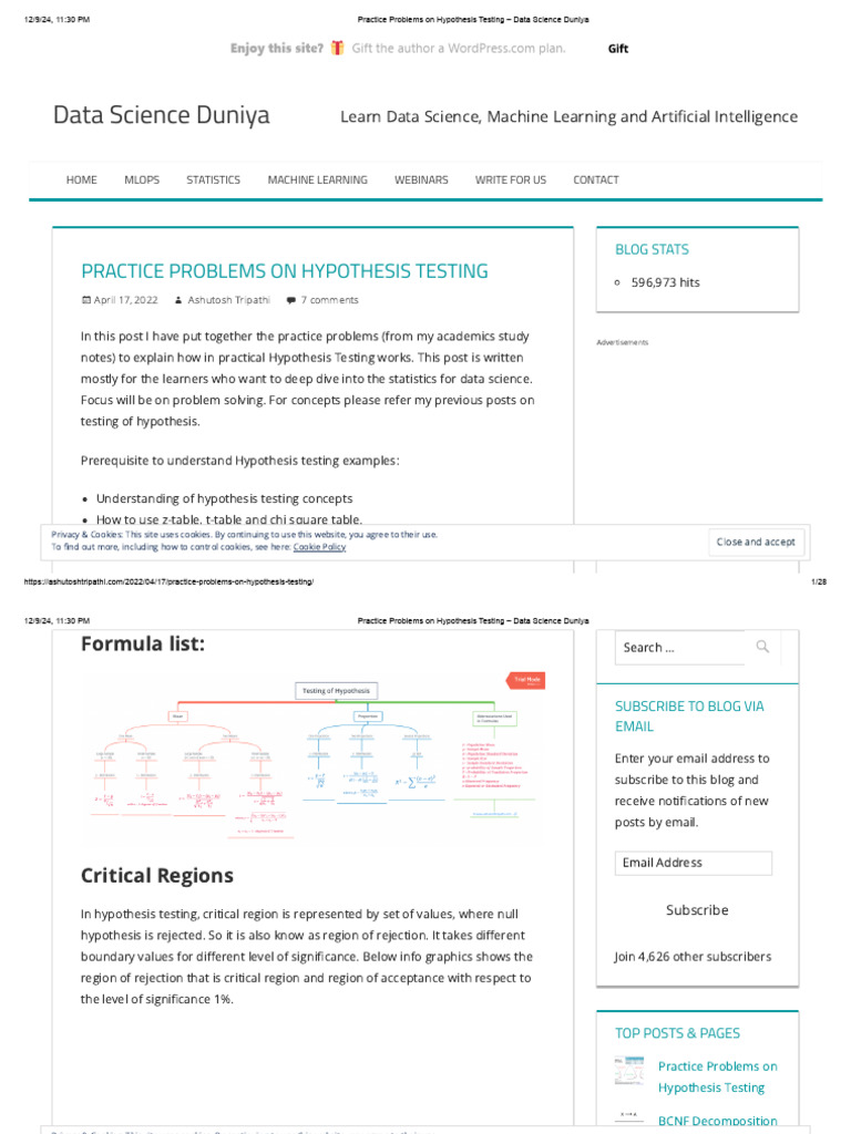 Hypothesis Testing Practice Problems | PDF | Statistical Hypothesis ...