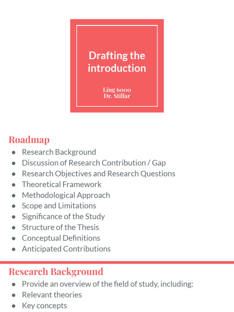 Drafting The Introduction | PDF | Methodology | Theory