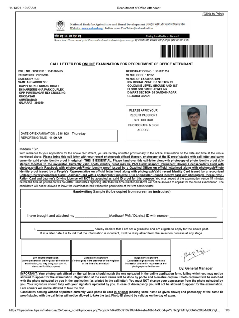 Recruitment of Office Attendant | PDF | Identity Document | Biometrics