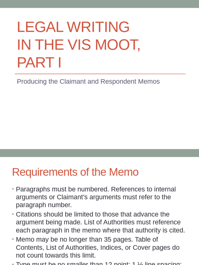 Vis Moot Memo Writing Guide | PDF