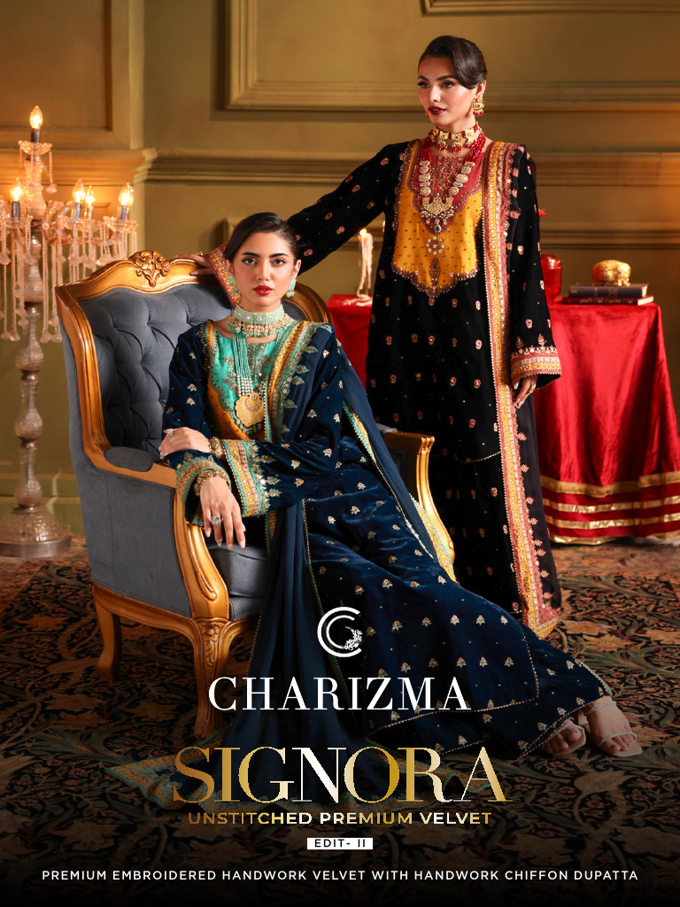 Signora By Charizma Embroidered Velvet Suits Unstitched 3 Piece CRZ21SV CVT-05 - Winter Collection