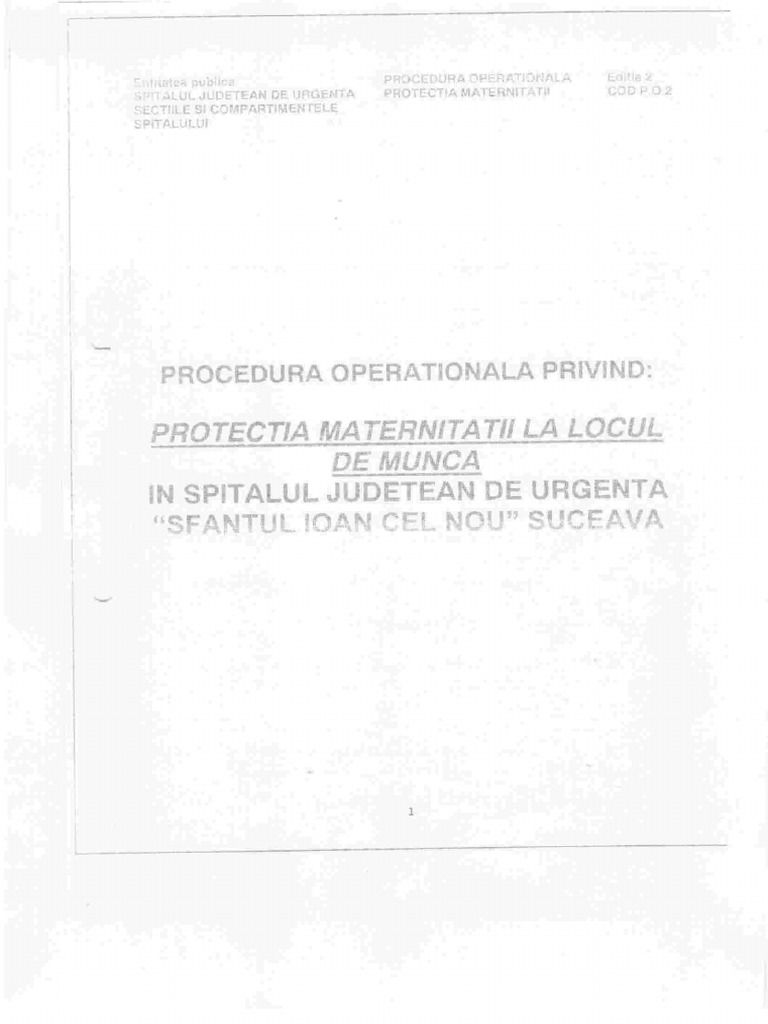 Procedura protectia maternitatii la locul de munca pdf