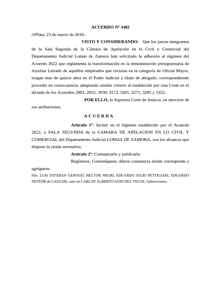 Adhesión al Acuerdo 2622 en Lomas de Zamora | PDF