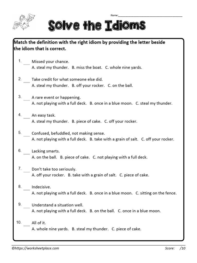 Idiom-worksheet-3 | PDF