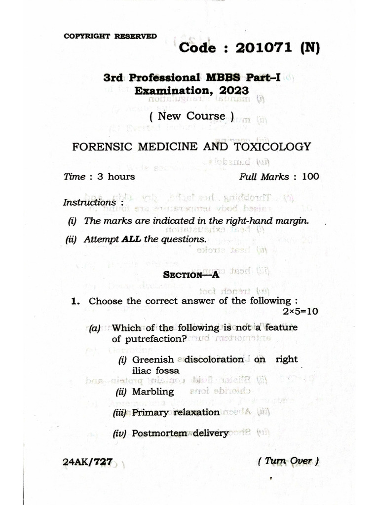 AKU 2020 Batch 3rd Prof Mains | PDF