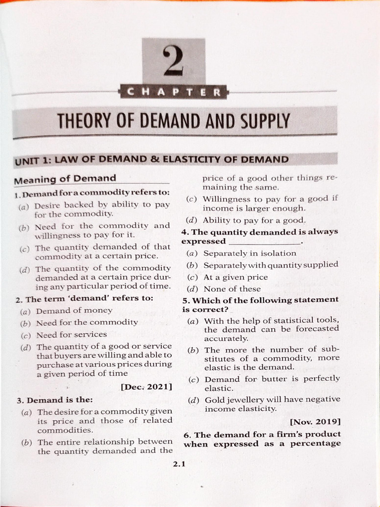 CH 2 Theory of Demand and Supply Taxman | PDF