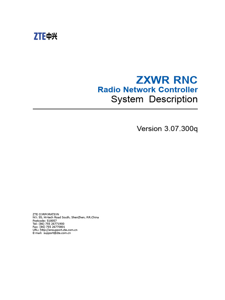 SJ-20100310111155-009-ZXWR RNC (V3.07.300q) System Description | PDF ...