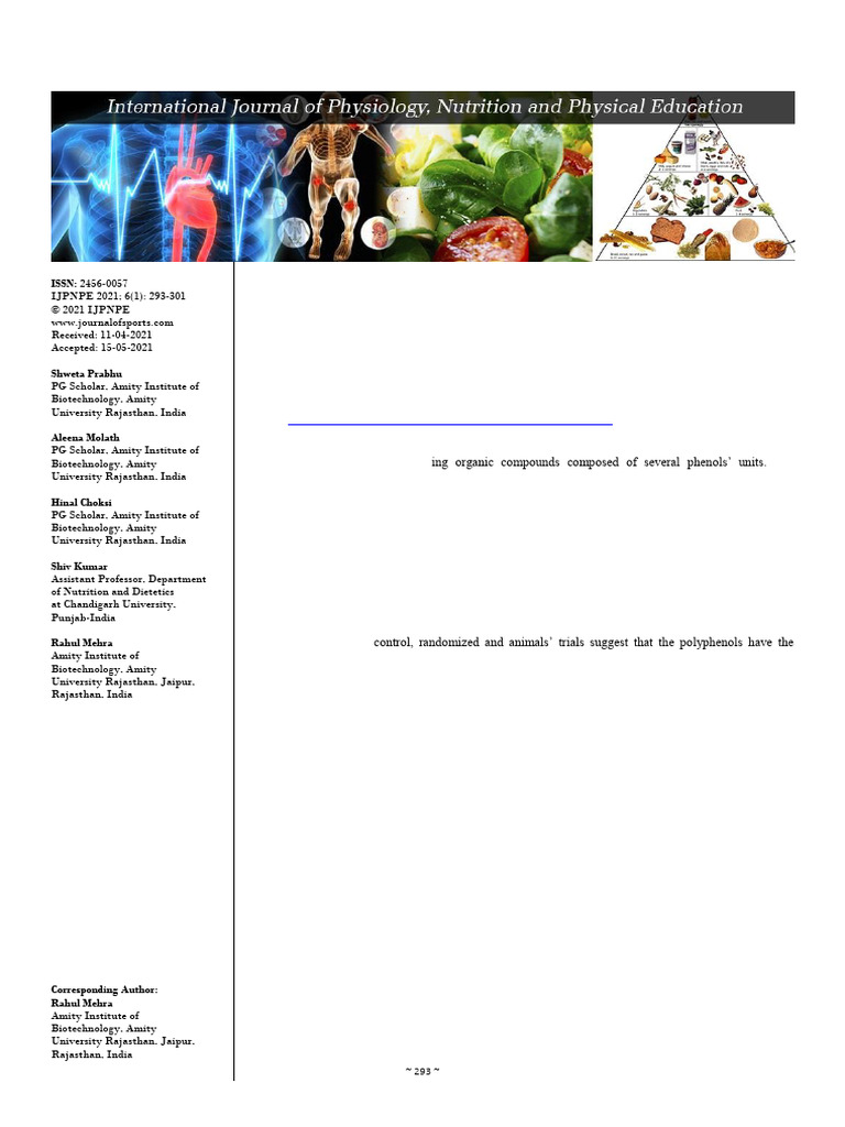 Polyphenols: Classification and Health Benefits | PDF | Polyphenol ...