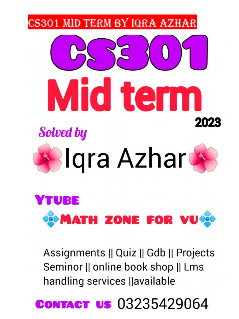 CS301 Midterm Exam Solutions | PDF | Computing | Algorithms