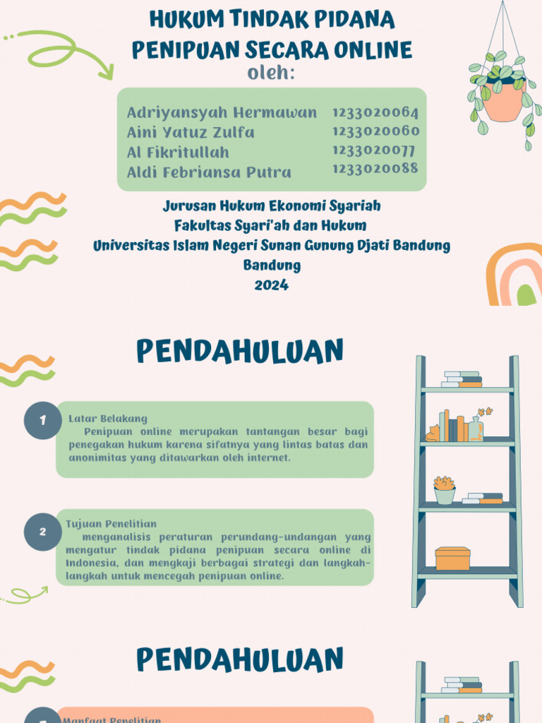 Bahasa Indonesia-Ppt Hukum Tindak Pidana Penipuan Secara Online | PDF