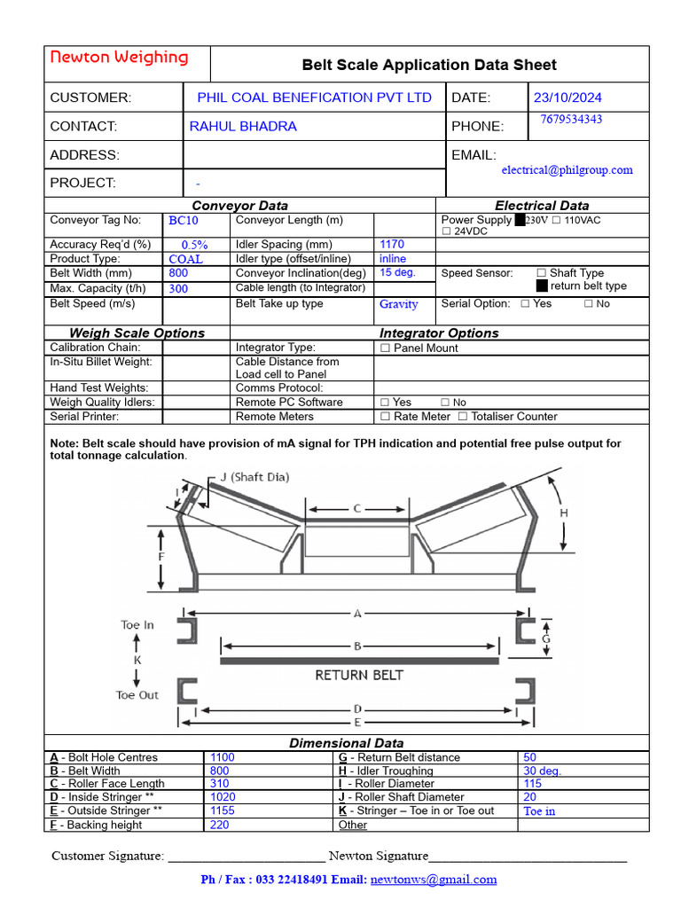 Newton Belt Scale Data Sheet Mechanical Drawings | PDF | Equipment ...