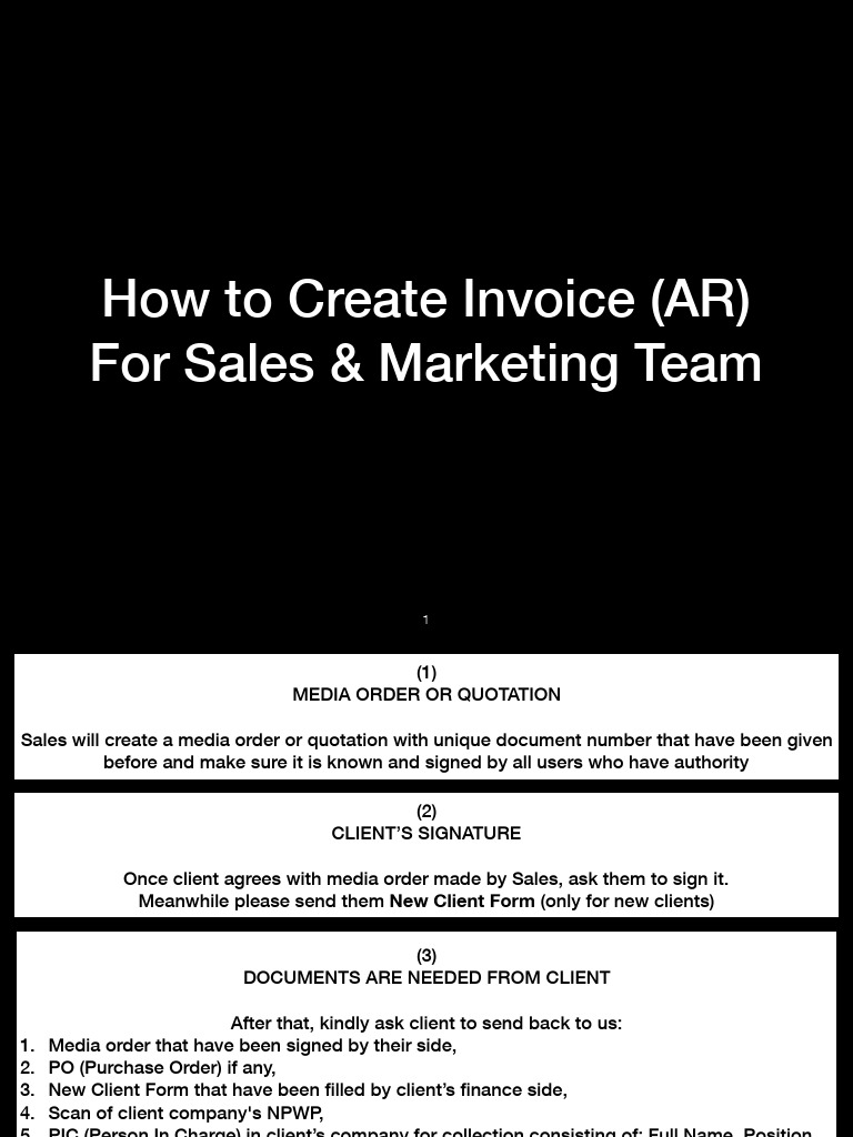 Invoice Creation Guide for Sales Teams | PDF | Service Industries