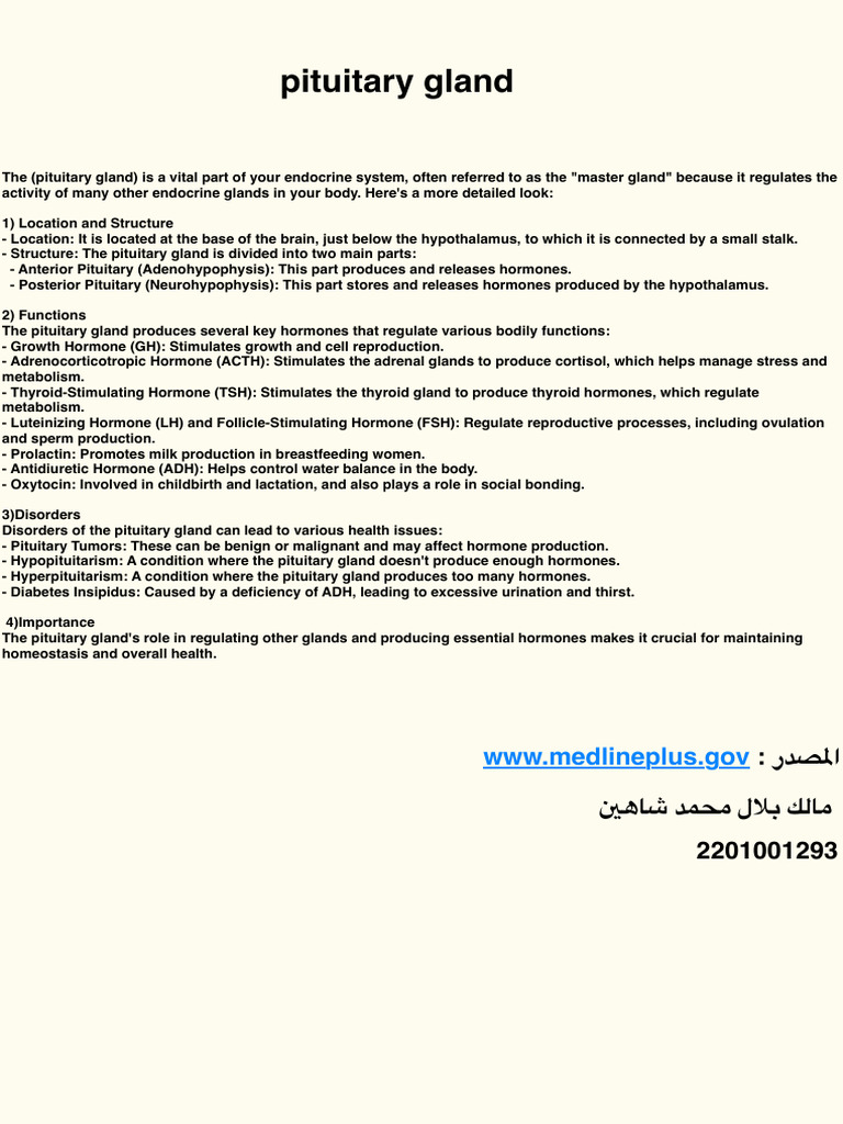 Pituitary Gland: WWW - Medlineplus.gov | PDF
