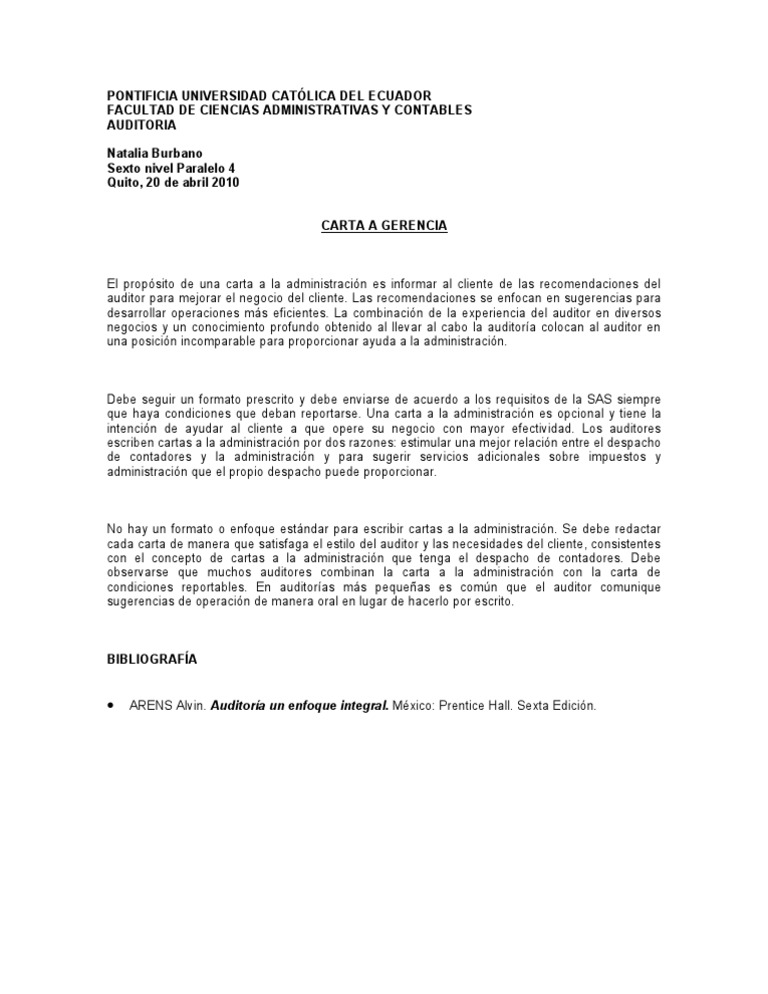Carta a Gerencia